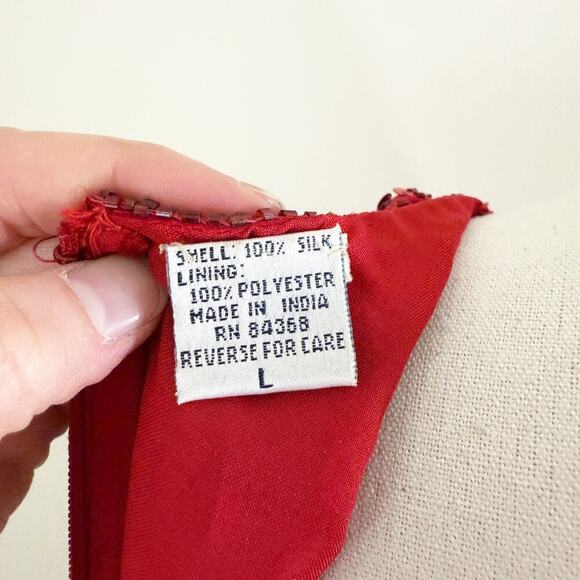 Vintage Laurence Kazar Red Sequin Full Length Dress Size S/M Racerback Crew Neck - Picture 8 of 10